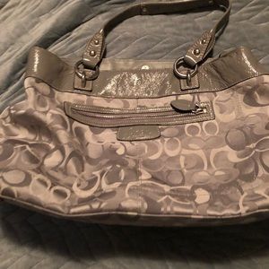 Authentic gray Coach purse